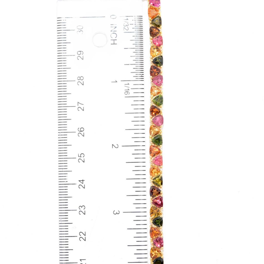 Gem Treasures 18K Vermeil Multi Tourmaline Line Bracelet