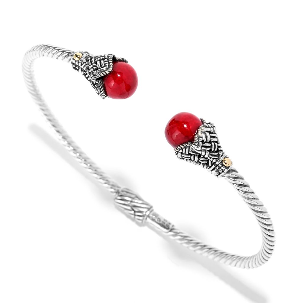 Artisan Silver by Samuel B. Choice of Gem Twisted Cable Cuff Bracelet