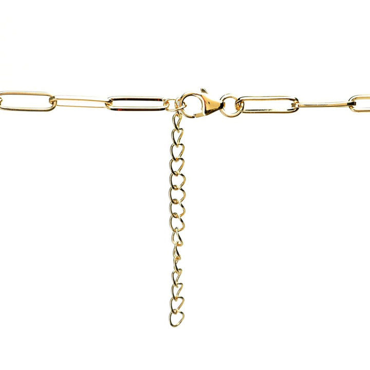 18K Gold Plated Choice of Length Arizona Peridot Paperclip Link Necklace