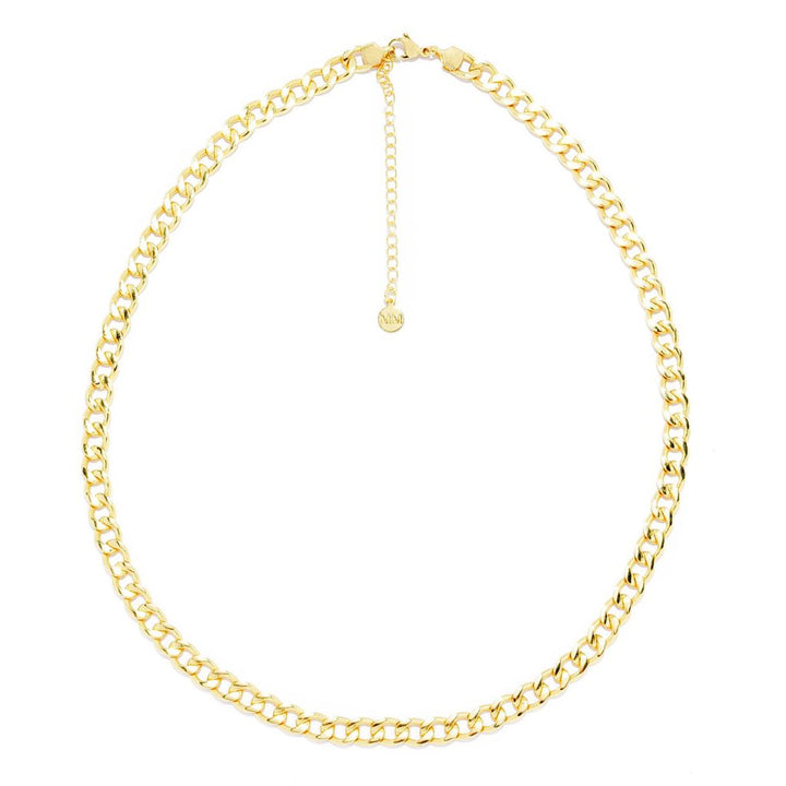 MAYAMAR 24K Gold Plated Choice of Length 7.2mm Curb Link Necklace