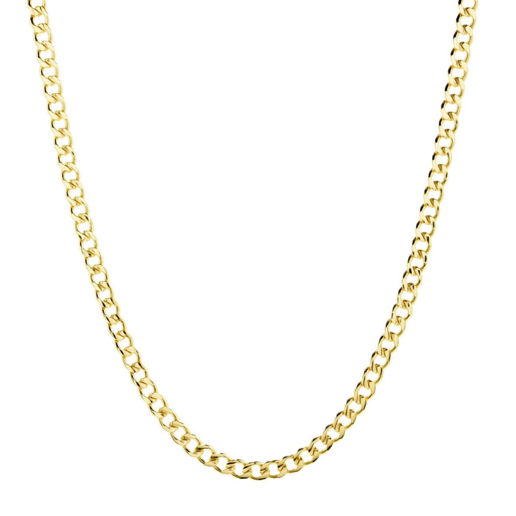 MAYAMAR 24K Gold Plated Choice of Length 7.2mm Curb Link Necklace