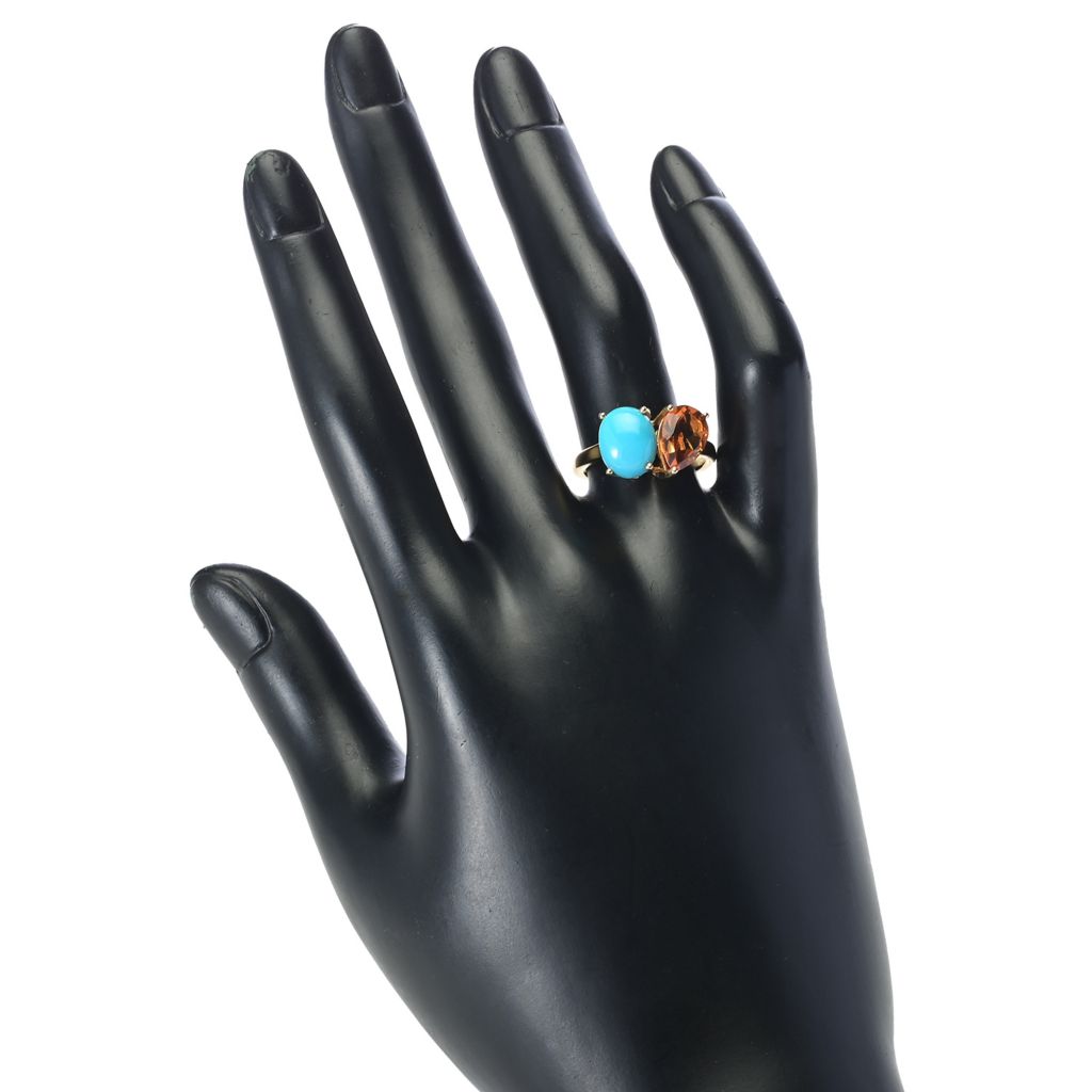 Gem Treasures Choice of Gem & Sleeping Beauty Turquoise "Toi et Moi" Ring