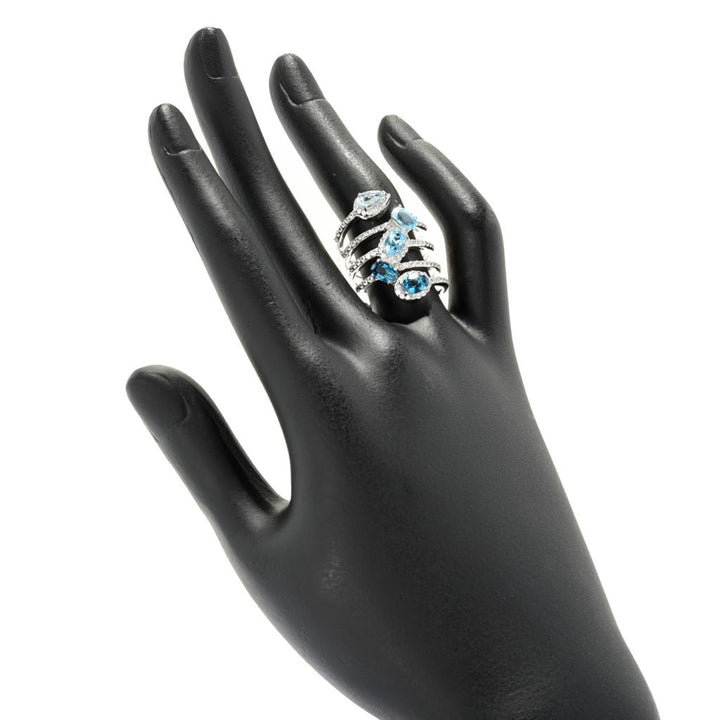 Gem Treasures Choice of Ombre Gem & White Zircon Linear Wrap Ring