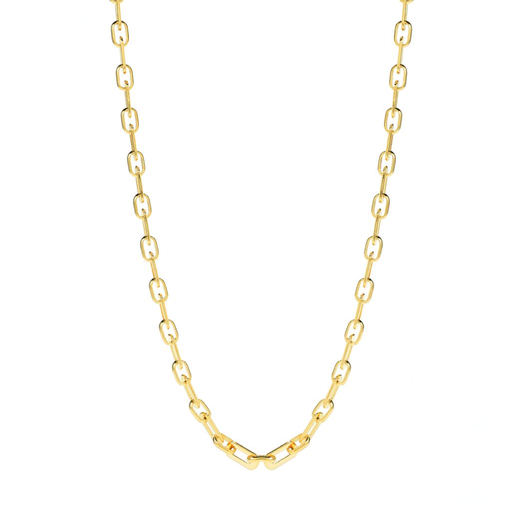 MAYAMAR 24K Gold Plated Bold Box Link Chain 18" Necklace