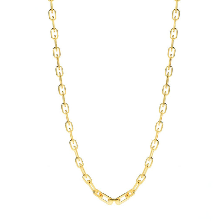 MAYAMAR 24K Gold Plated Bold Box Link Chain 18" Necklace