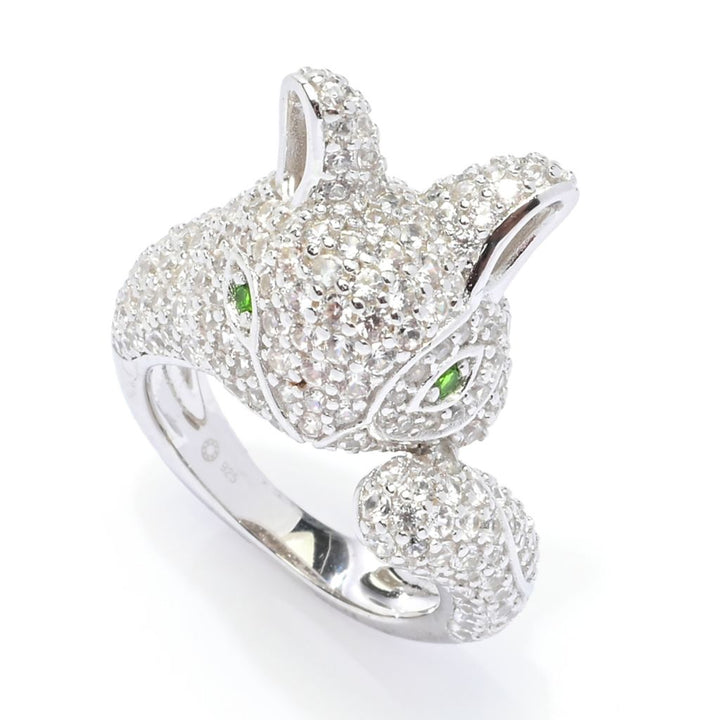 Platinum Plated Choice of Gem Pave Bunny Rabbit Ring
