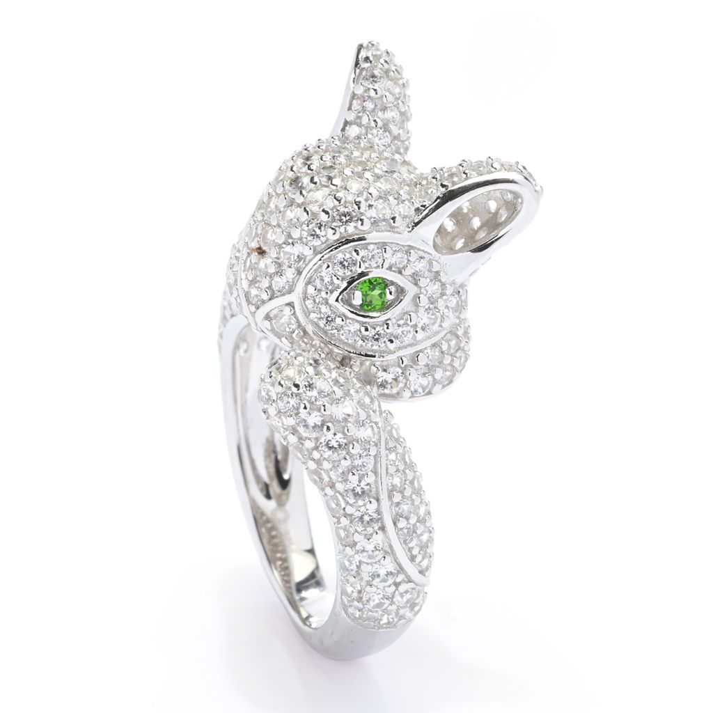 Platinum Plated Choice of Gem Pave Bunny Rabbit Ring
