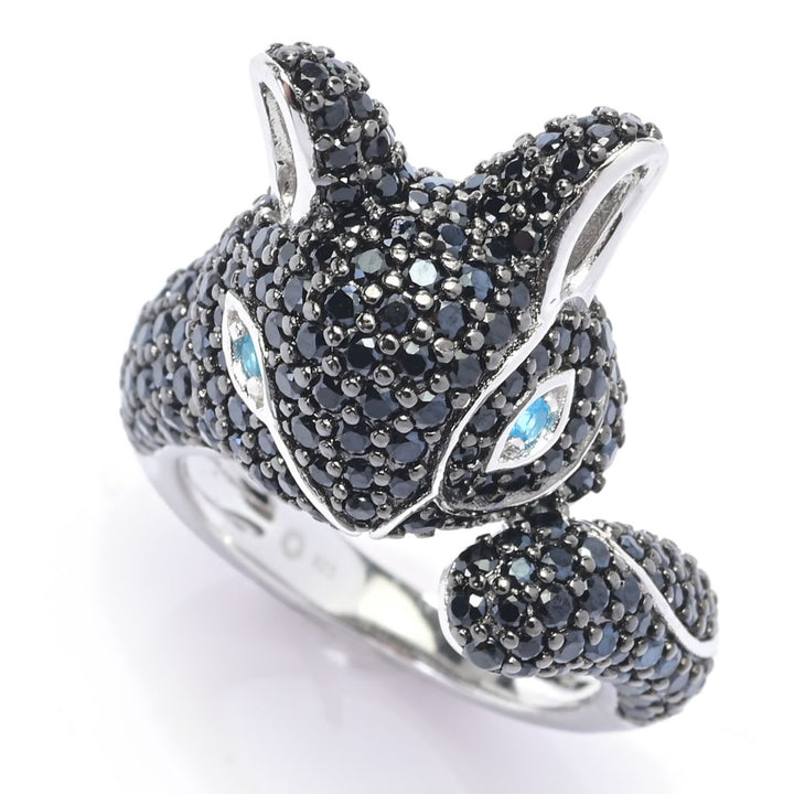 Platinum Plated Choice of Gem Pave Bunny Rabbit Ring