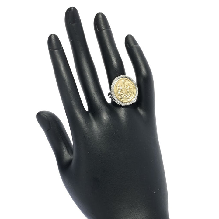 Tagliamonte Two-tone Maypole Cameo Diamond Accented Oval Ring