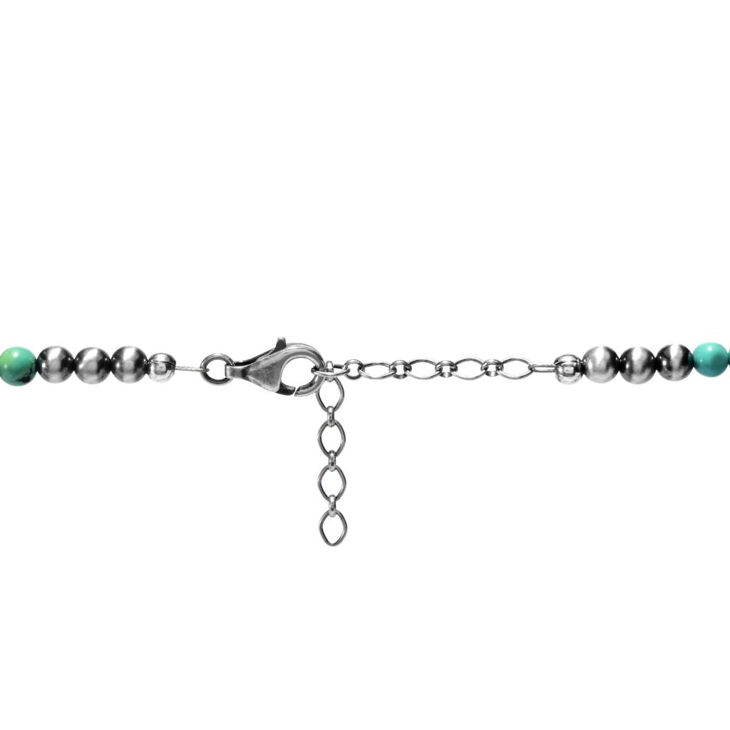 Southwest Elements Sterling Silver Kingman Turquoise Bead Necklace