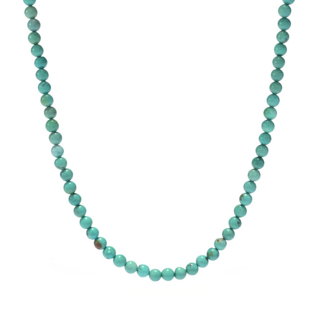 Southwest Elements Sterling Silver Kingman Turquoise Bead Necklace