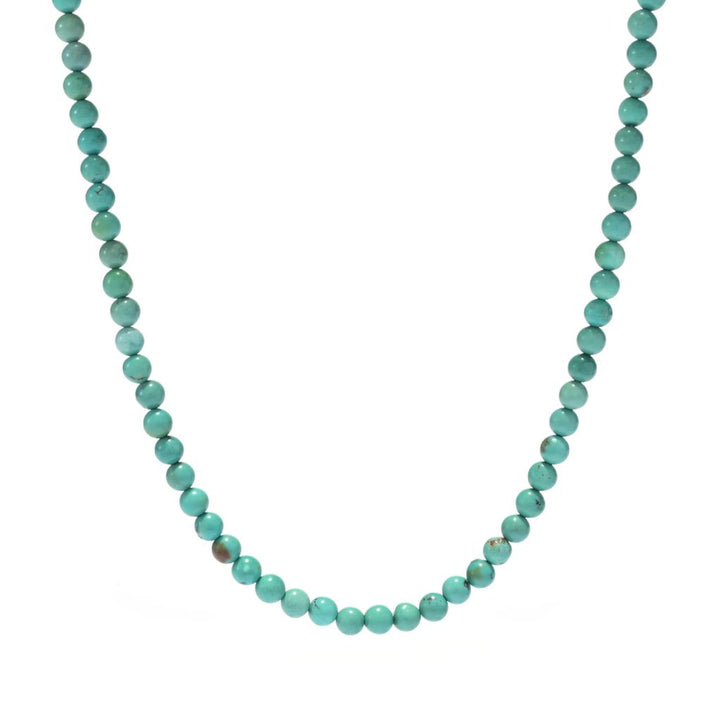 Southwest Elements Sterling Silver Kingman Turquoise Bead Necklace