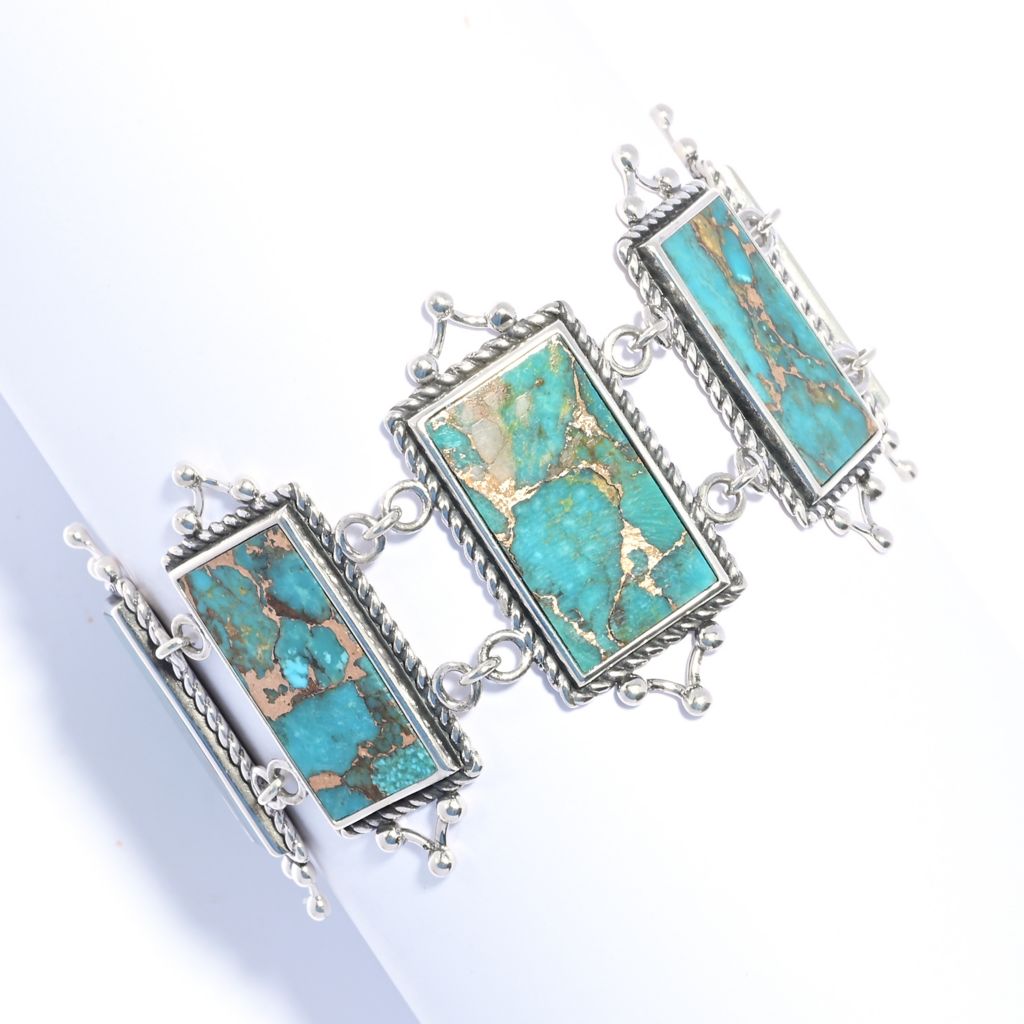 Southwest Elements Kingman Mohave Turquoise Panel Toggle Bracelet
