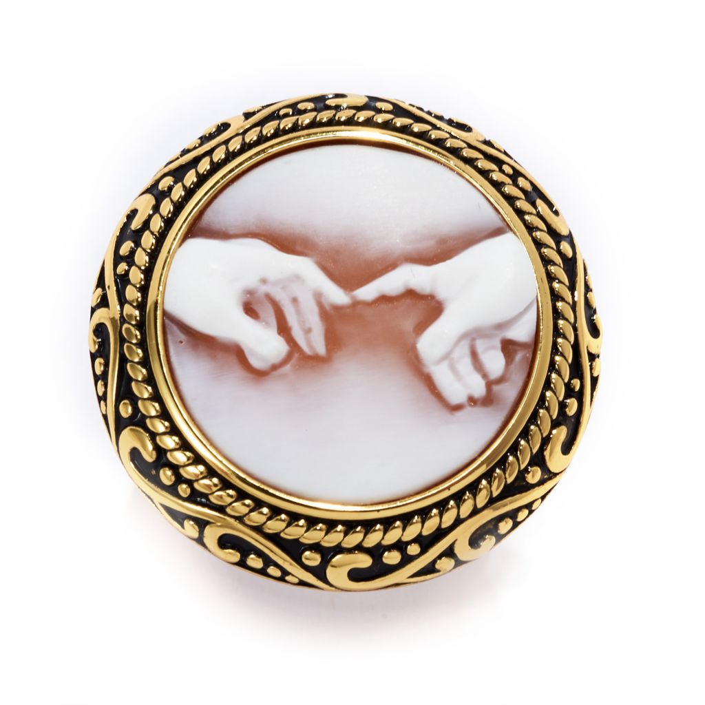 Cameo Italiano "Acropolis" Artist Series 18mm Shell Choice of Cameo Ring