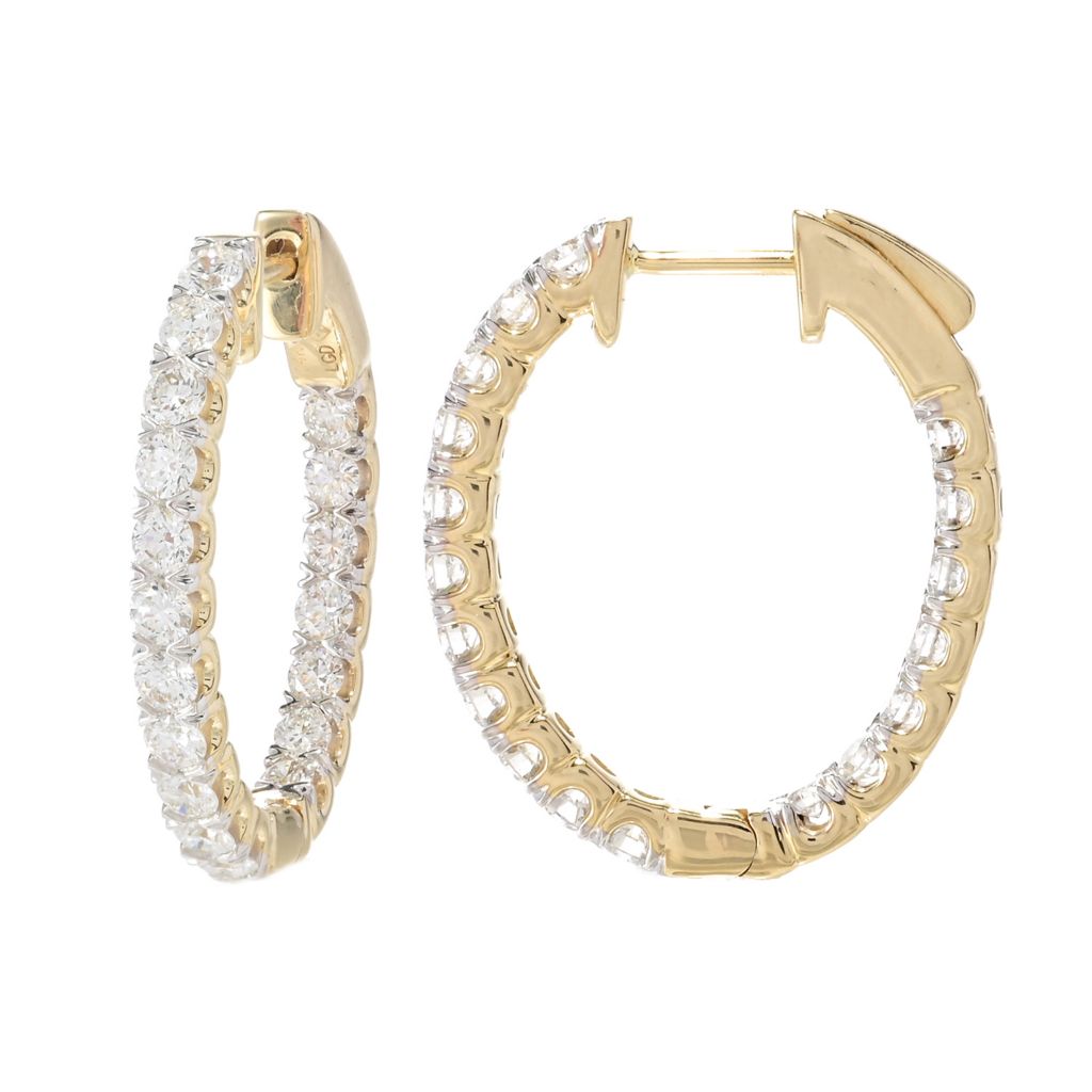 Grown Gorgeous 14K Gold Choice of Carat Lab Grown Diamond Hoop Earrings