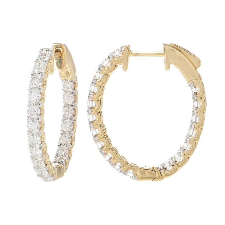 Grown Gorgeous 14K Gold Choice of Carat Lab Grown Diamond Hoop Earrings
