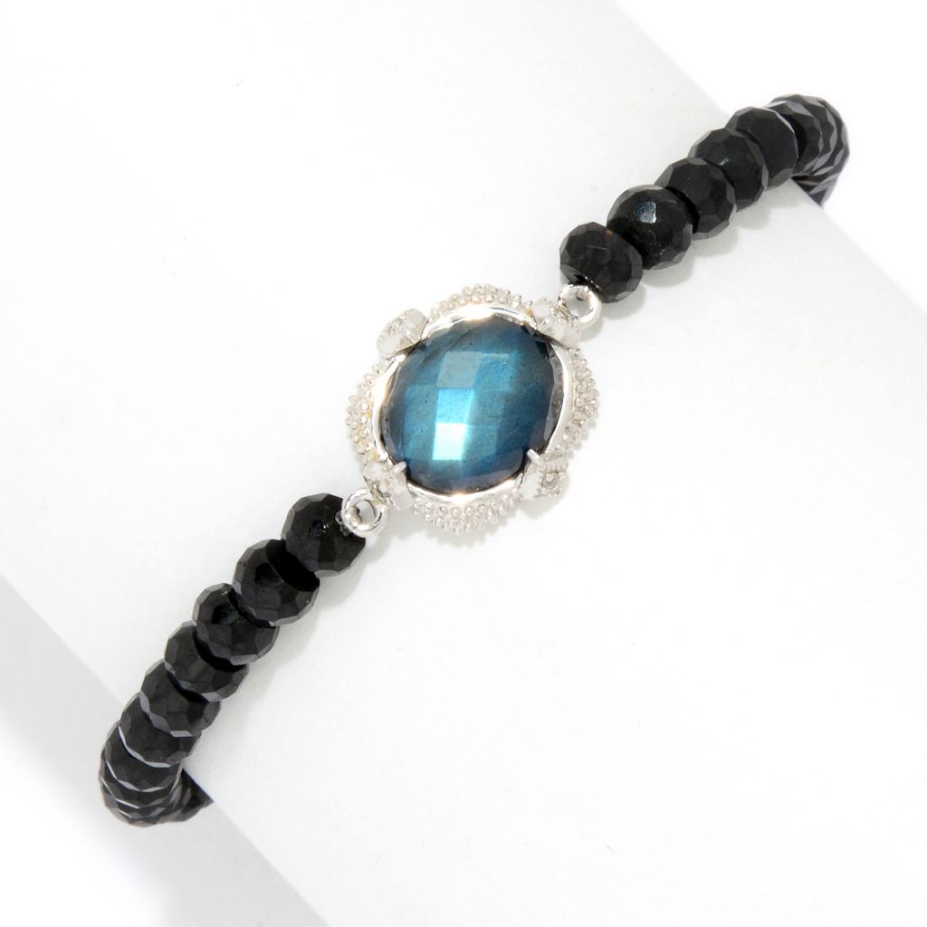 Hilary Joy SS 6.75" or 7.25" Gem & Labradorite Doublet Bracelet