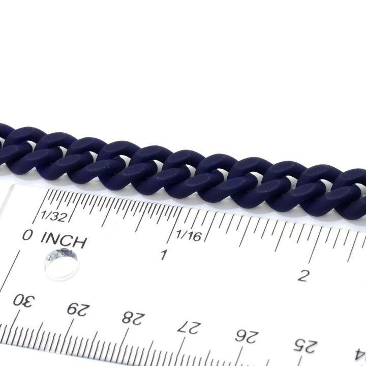 Invicta Men's Choice of Length Rubber Coated Curb Chain Bracelet