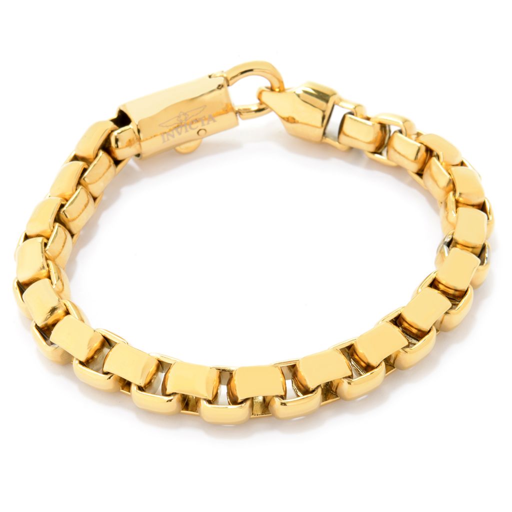 Invicta Men's Stainless Steel Choice of Size Box Chain Bracelet