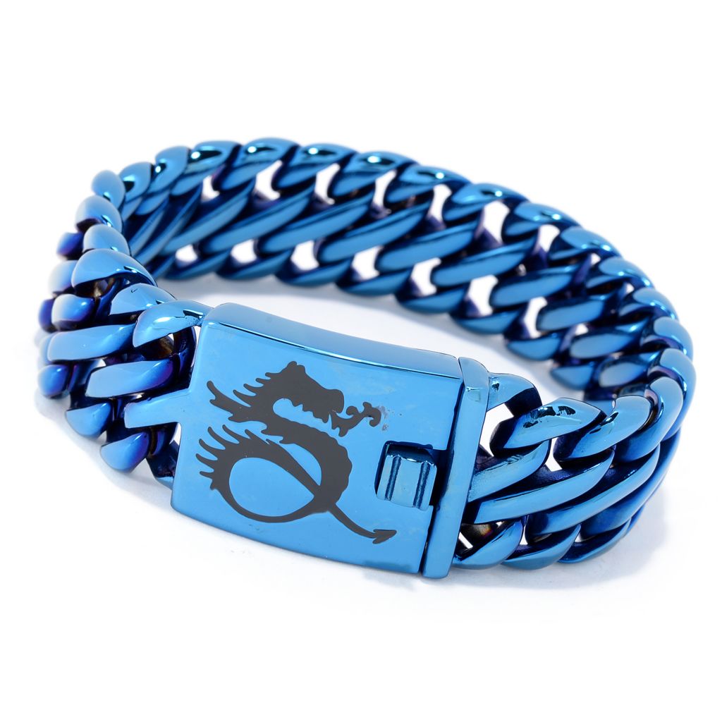 Invicta Men's Stainless Steel Choice of Color Double Curb Link Bracelet