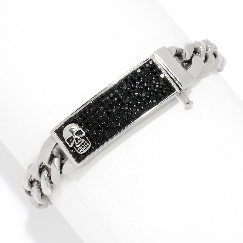 Invicta Men's Stainless Steel 9" Skull or Cross Curb Link Bracelet