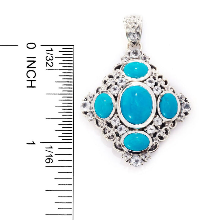 Artisan Silver by Samuel B. Persian Turquoise & Choice of Gem Pendant