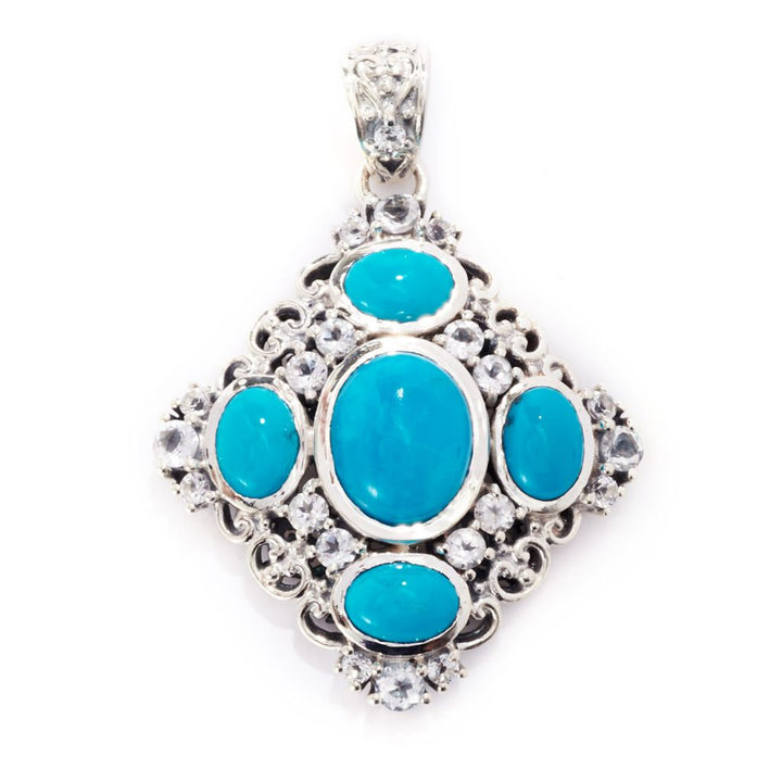 Artisan Silver by Samuel B. Persian Turquoise & Choice of Gem Pendant