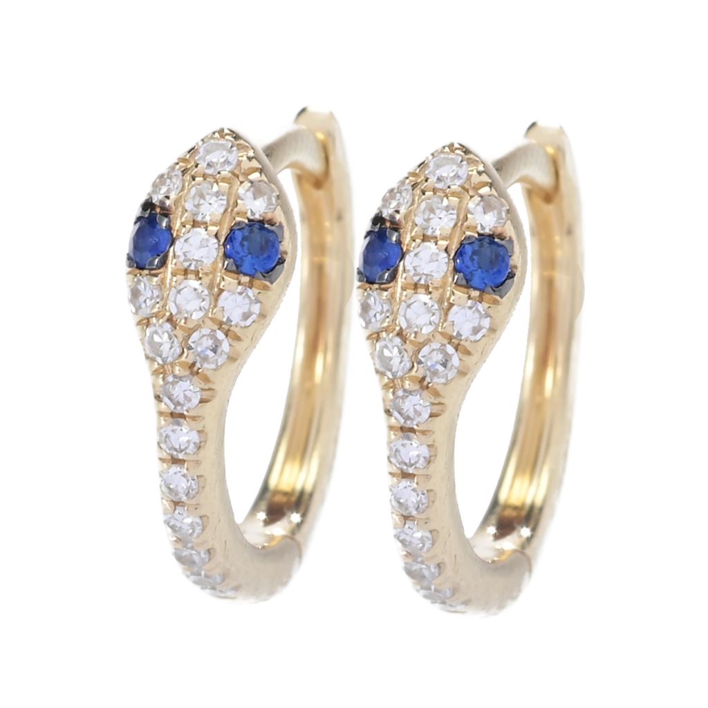 Sabrina Designs 14K Gold 0.14ctw Choice of Gem & Diamond Snake Earrings