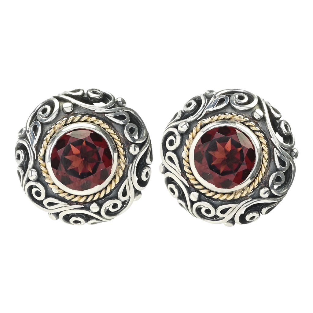 Artisan Silver by Samuel B. 18K Gold Accented Choice of Gem Stud Earrings