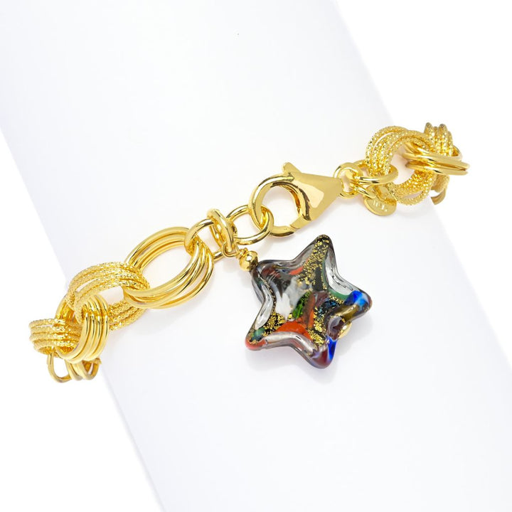 Toscana Italiana 18K Gold Plated Choice of Murano Glass Charm Bracelet