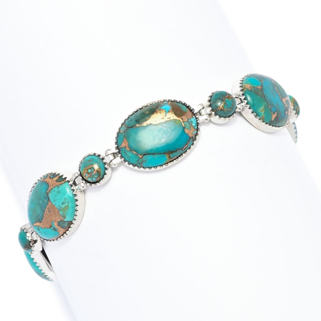 Southwest Elements Sterling Silver Choice of Stone Bracelet 8.25"