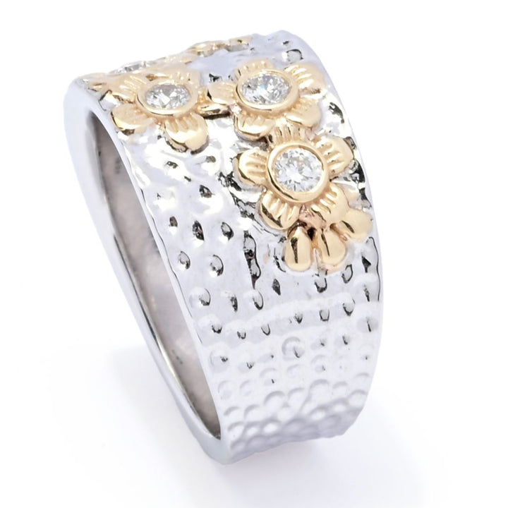 Beverly Hills Elegance 14K Gold 0.24ctw Diamond Butterfly Garden Ring