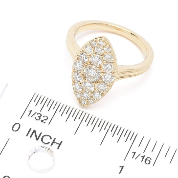 Gems of Distinction 14K Gold 1.28ctw Diamond Cluster Ring, 5.9 grams