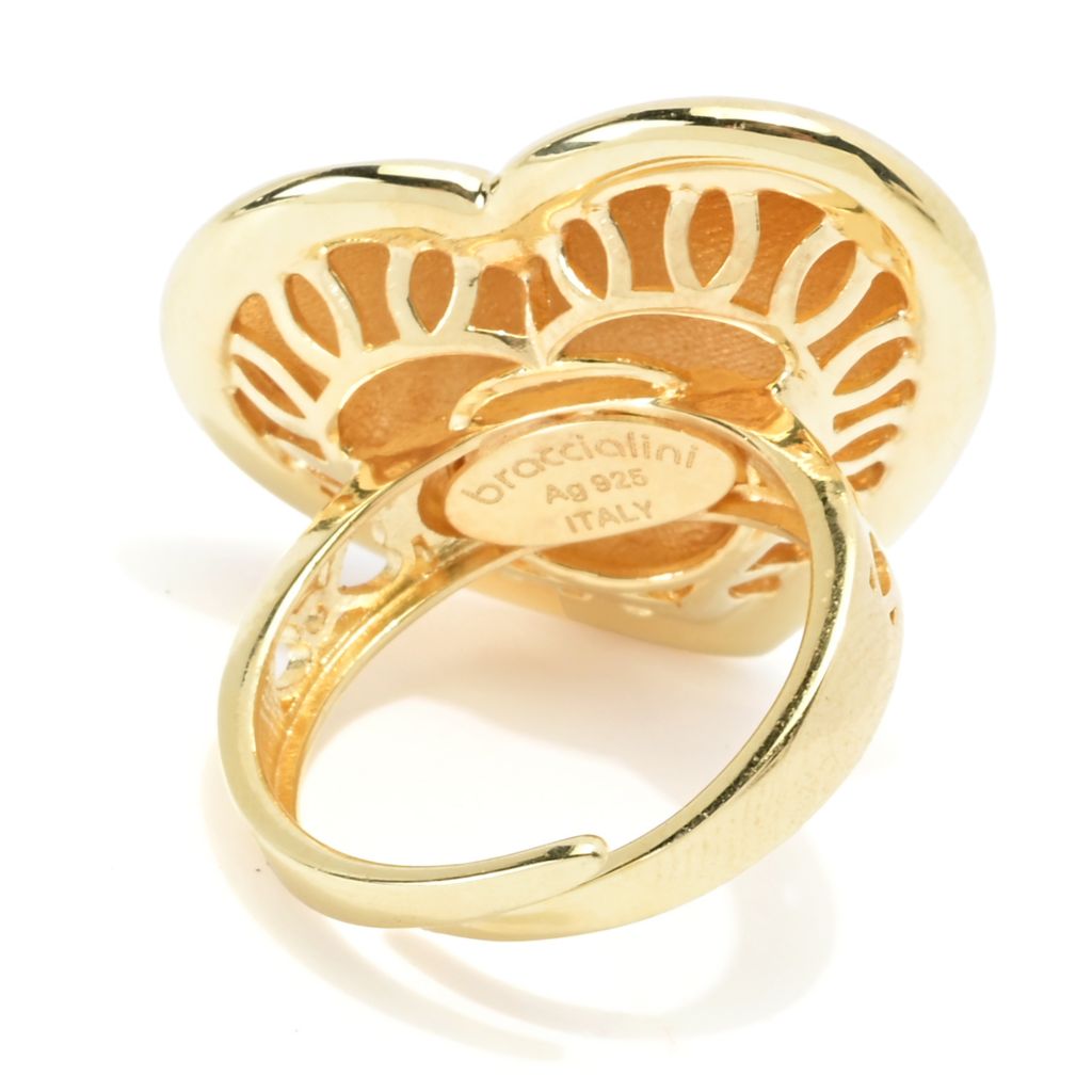 Graziella 23K Gold Plated Polished Heart Thin Band Ring