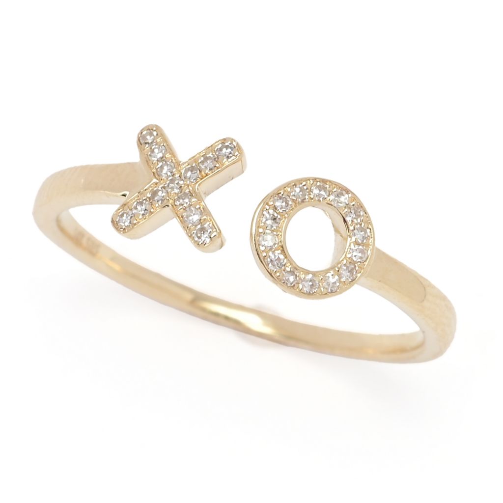 Sabrina Designs 14K Gold Polished 0.08ctw Diamond XO Ring, 1.8 grams