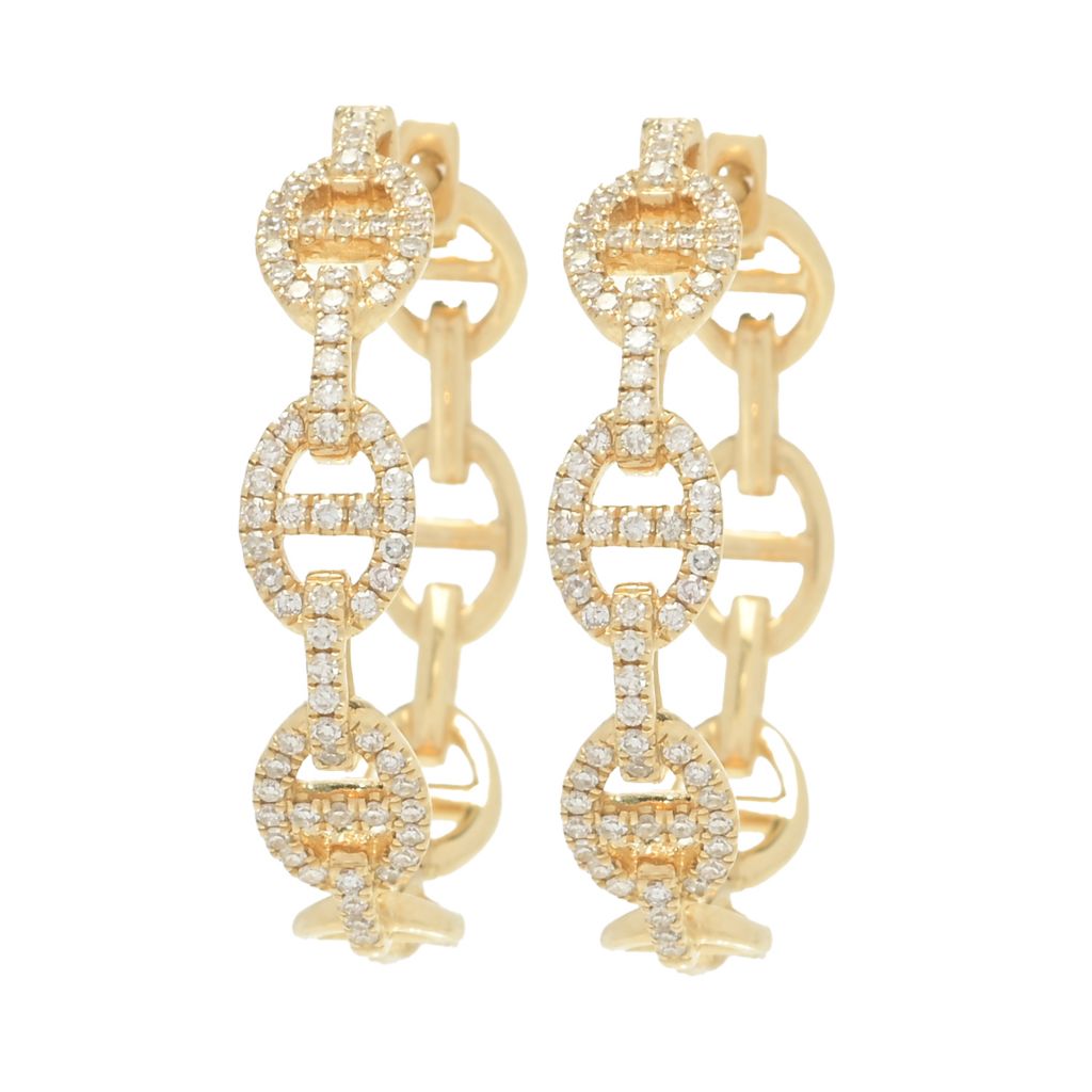 Sabrina Designs 14K Gold Polished 0.42ctw Diamond Link Hoop Earrings