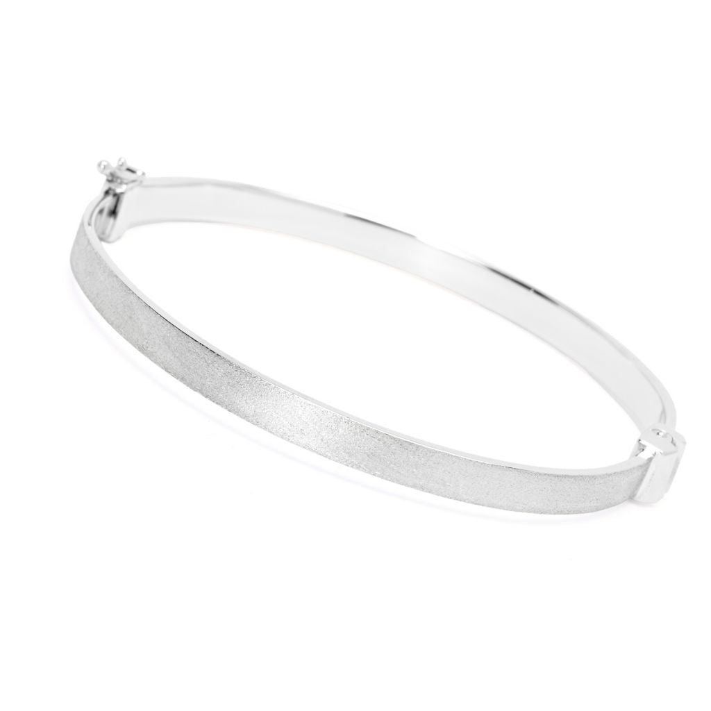 Toscana Italiana 18K Gold Plated Polished & Setosa Bangle Bracelet