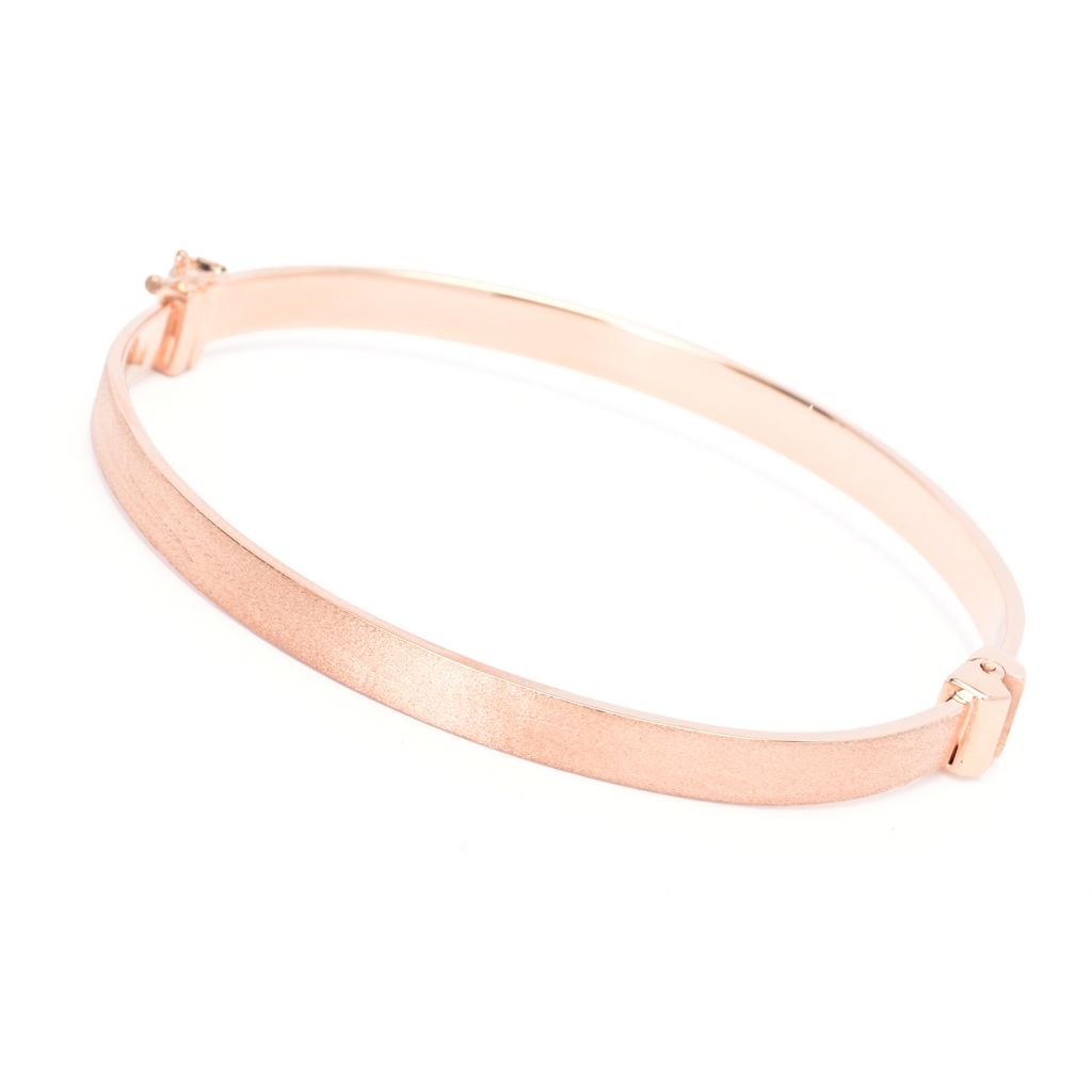 Toscana Italiana 18K Gold Plated Polished & Setosa Bangle Bracelet