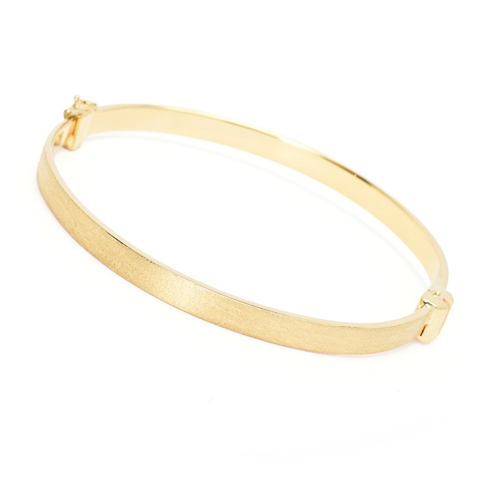 Toscana Italiana 18K Gold Plated Polished & Setosa Bangle Bracelet