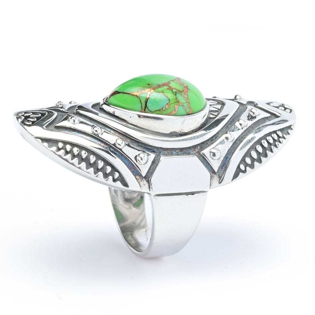 Southwest Elements Pear Shape Kingman Turquoise Statement Ring