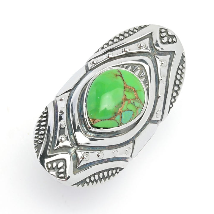 Southwest Elements Pear Shape Kingman Turquoise Statement Ring