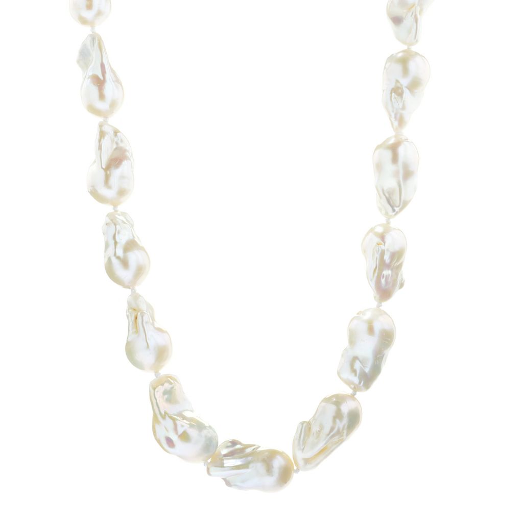 Imperial Pearl Sterling Silver 13-18mm Nuc Baroque Fresh Water Pearl Strand Necklace
