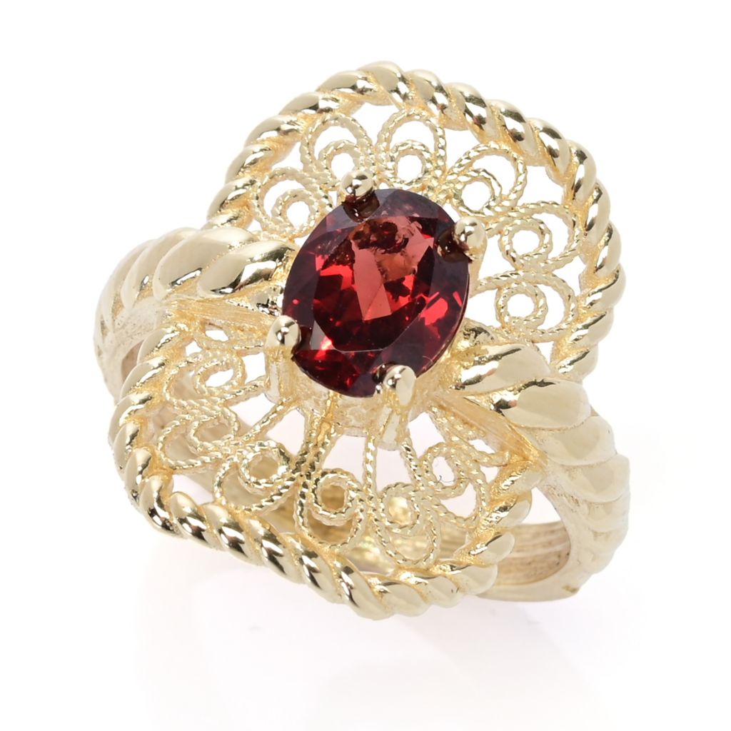 Passport to Turkey Gold Plated Choice of Gemstone Filigree Ring