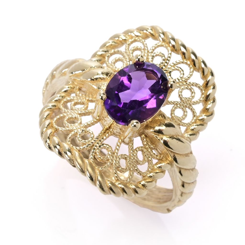 Passport to Turkey Gold Plated Choice of Gemstone Filigree Ring