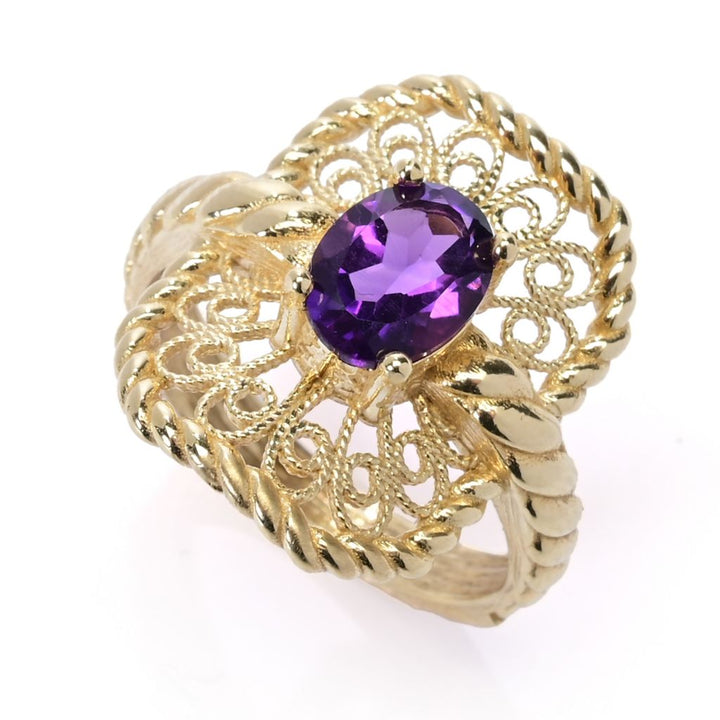 Passport to Turkey Gold Plated Choice of Gemstone Filigree Ring