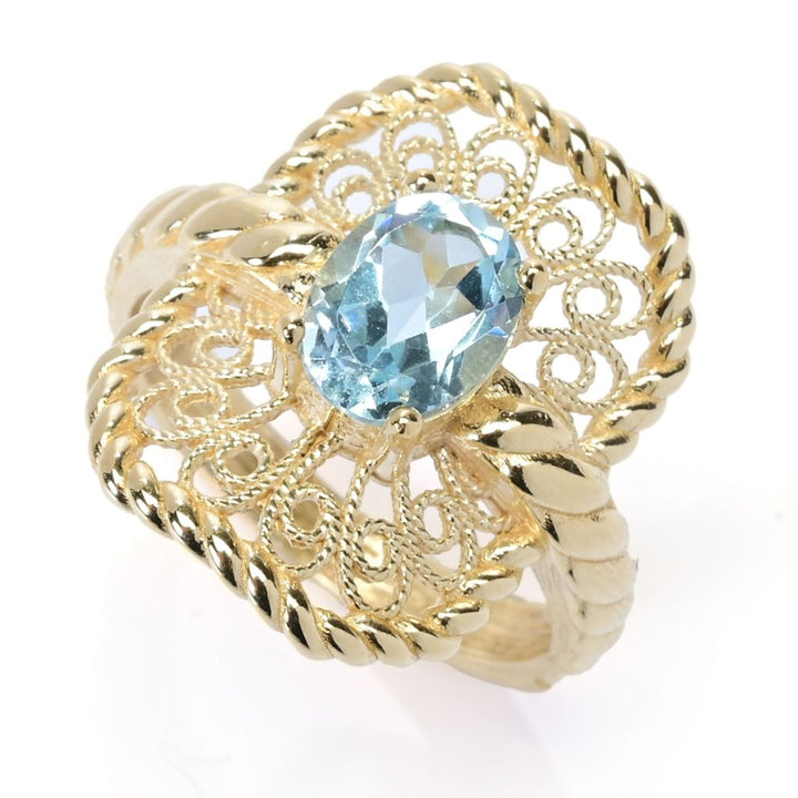 Passport to Turkey Gold Plated Choice of Gemstone Filigree Ring