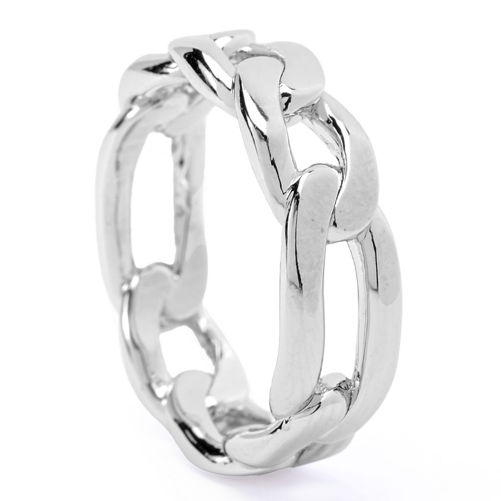 Toscana Italiana Choice of Platinum Plated or Gold Plated Curb Link Ring