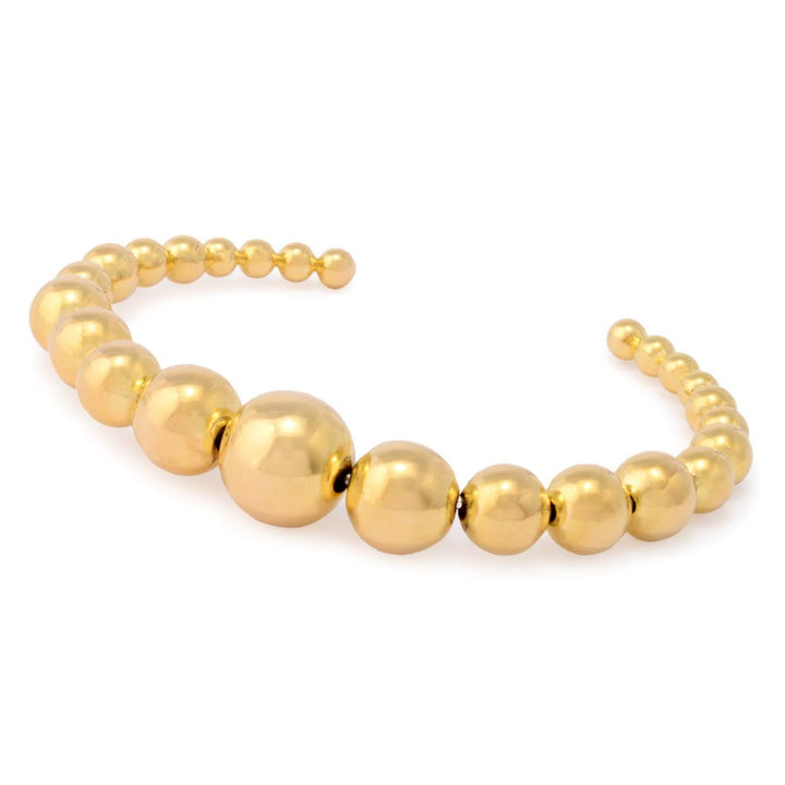 Toscana Italiana 18K Gold Plated Polished Bead Slip-on Cuff Bracelet