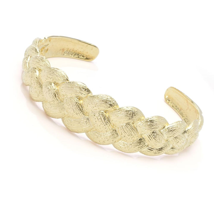 Toscana Italiana 18K Gold Plated "Treccia" Woven Cuff Bracelet