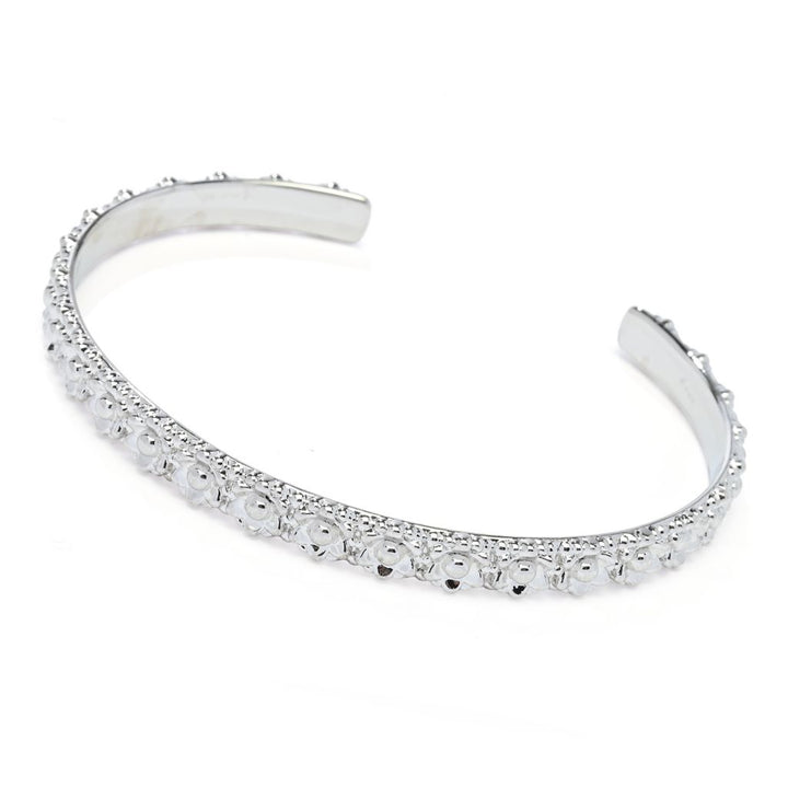 Toscana Italiana 18K Gold Plated Flower Detailed Bangle Bracelet